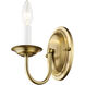 Home Basics 1 Light 4 inch Antique Brass Wall Sconce Wall Light