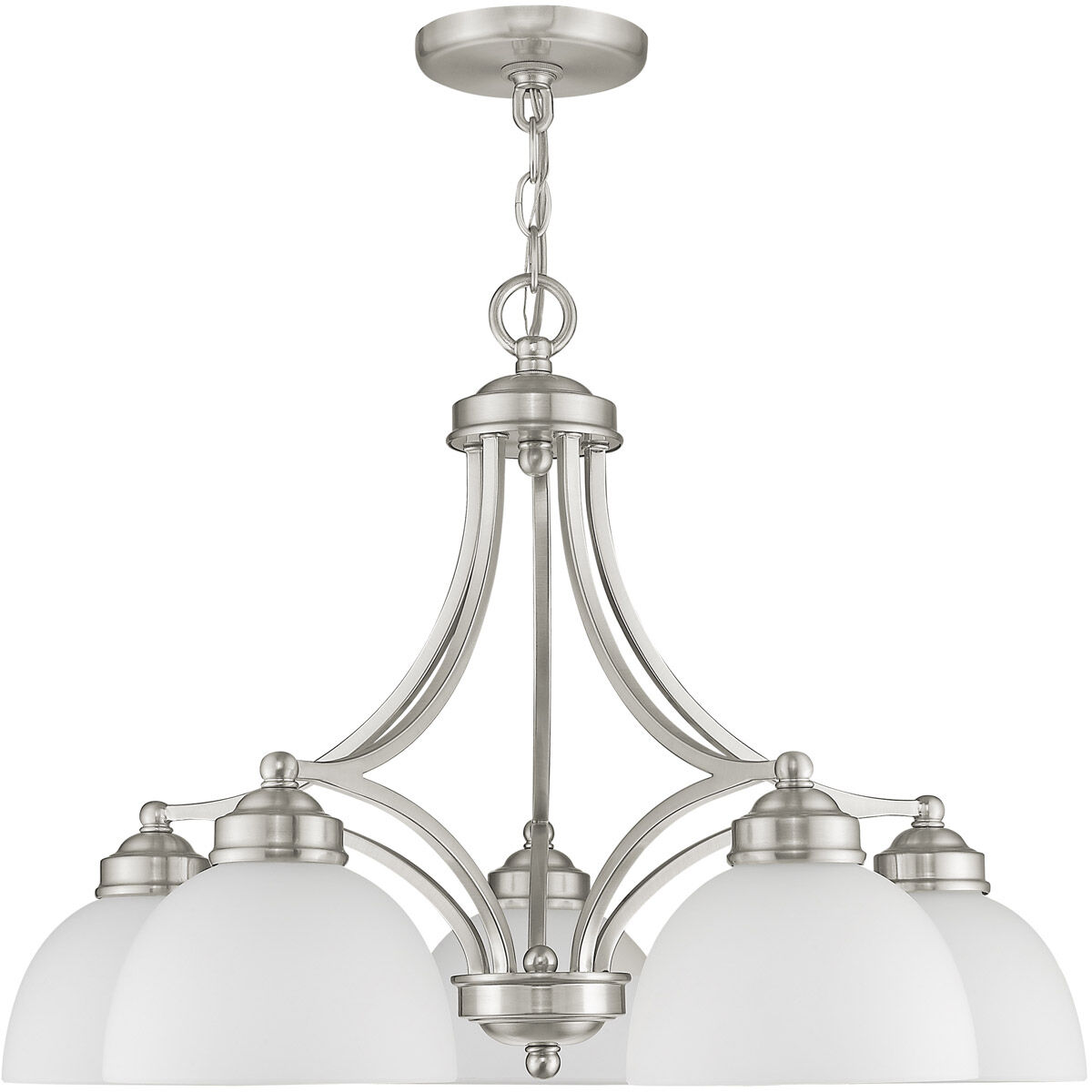 Somerset 5 Light 25 inch Brushed Nickel Chandelier Ceiling Light