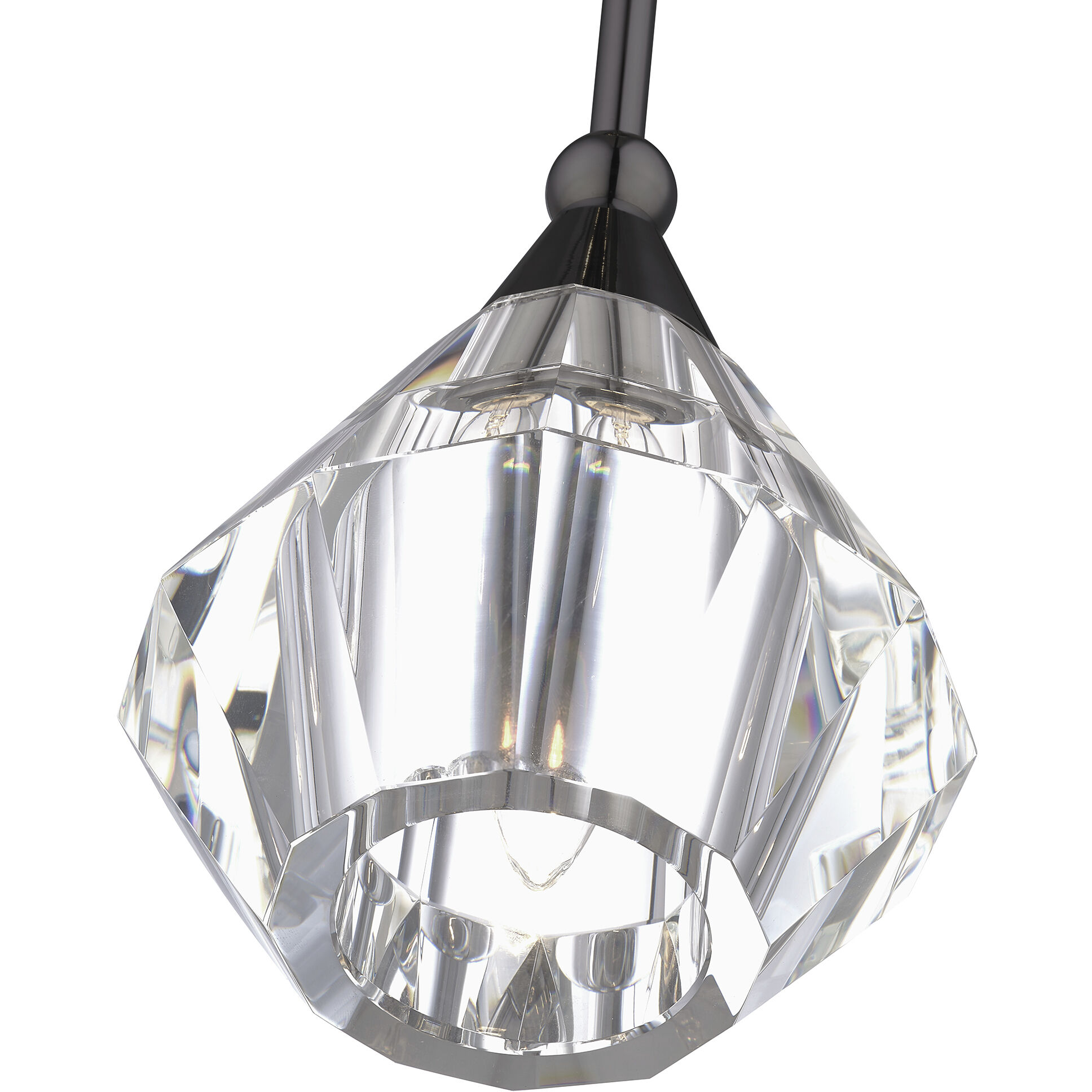 Brussels 1 Light 7 inch Black Chrome Pendant Ceiling Light, Crystal, Single