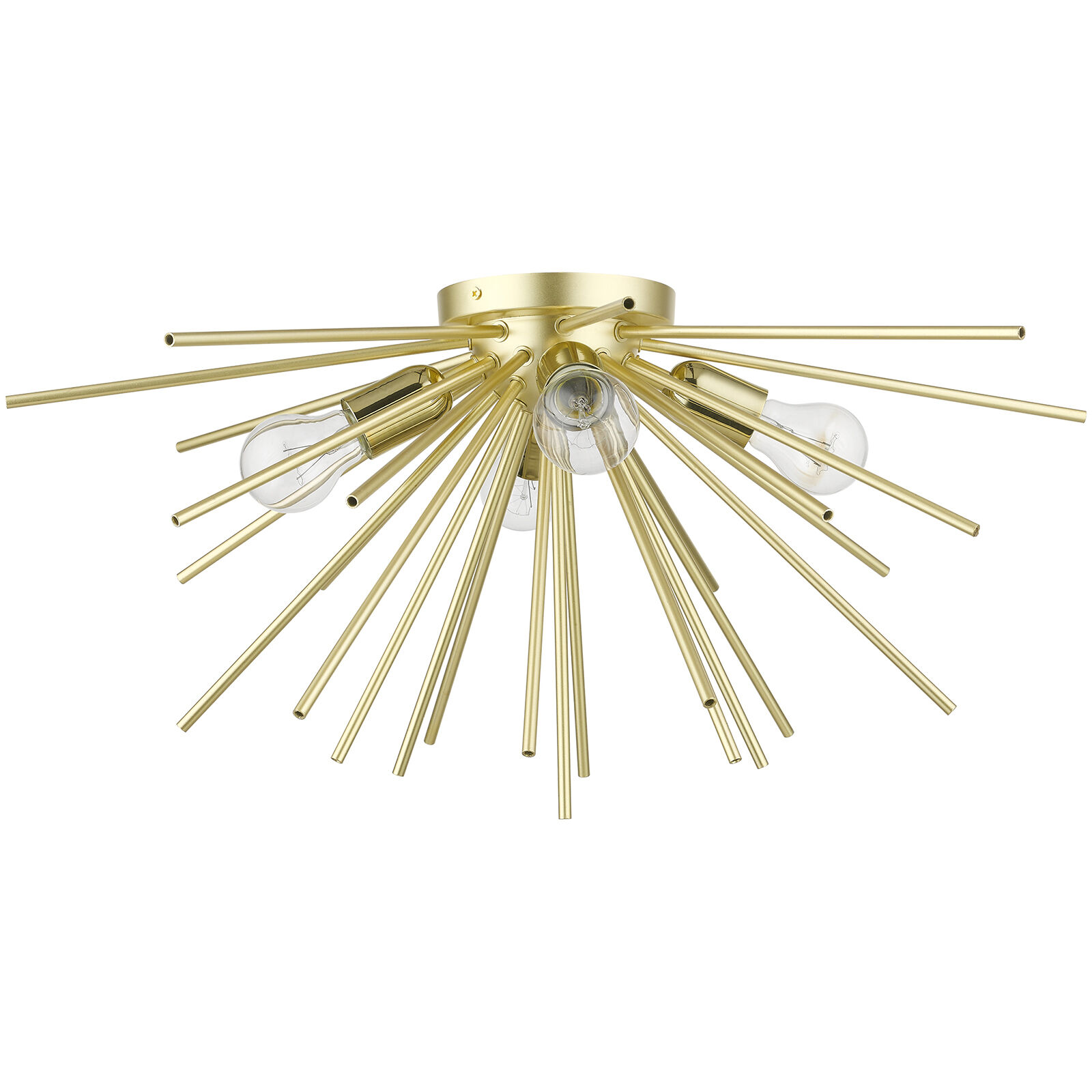 Tribeca 4 Light 25 inch Soft Gold with Polished Brass Accents Flush Mount Ceiling Light, Large