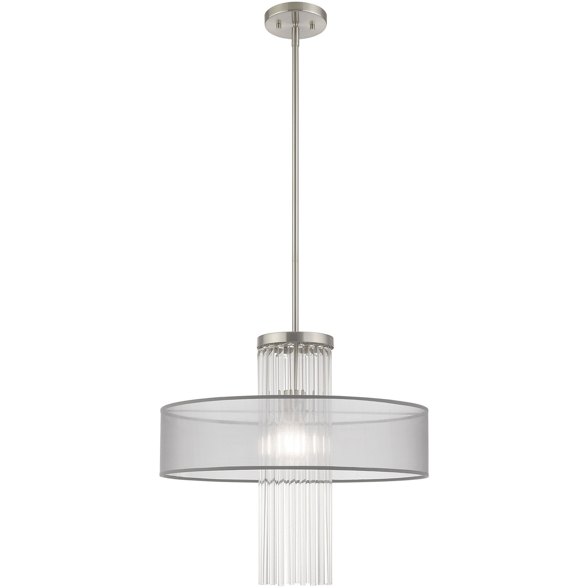 Alexis 1 Light 20 inch Brushed Nickel Pendant Chandelier Ceiling Light