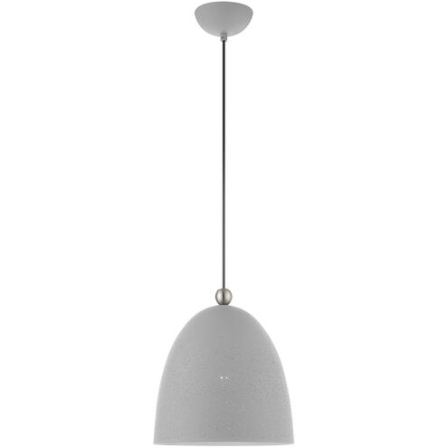 Arlington 1 Light 12 inch Nordic Gray with Brushed Nickel Accents Pendant Ceiling Light