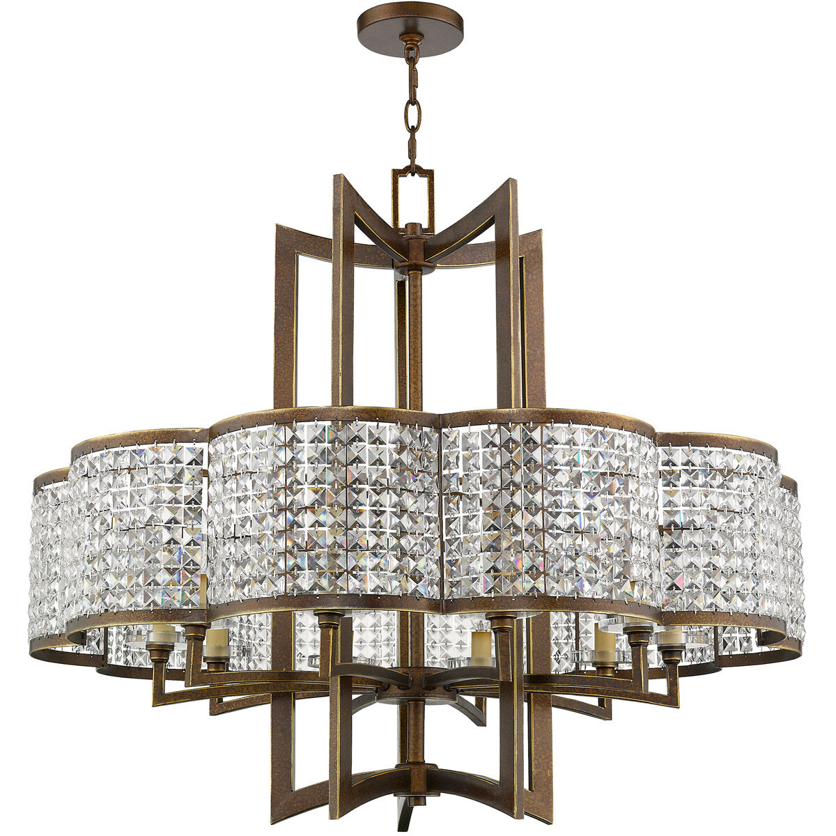 Grammercy 10 Light 34 inch Hand Painted Palacial Bronze Chandelier Ceiling Light