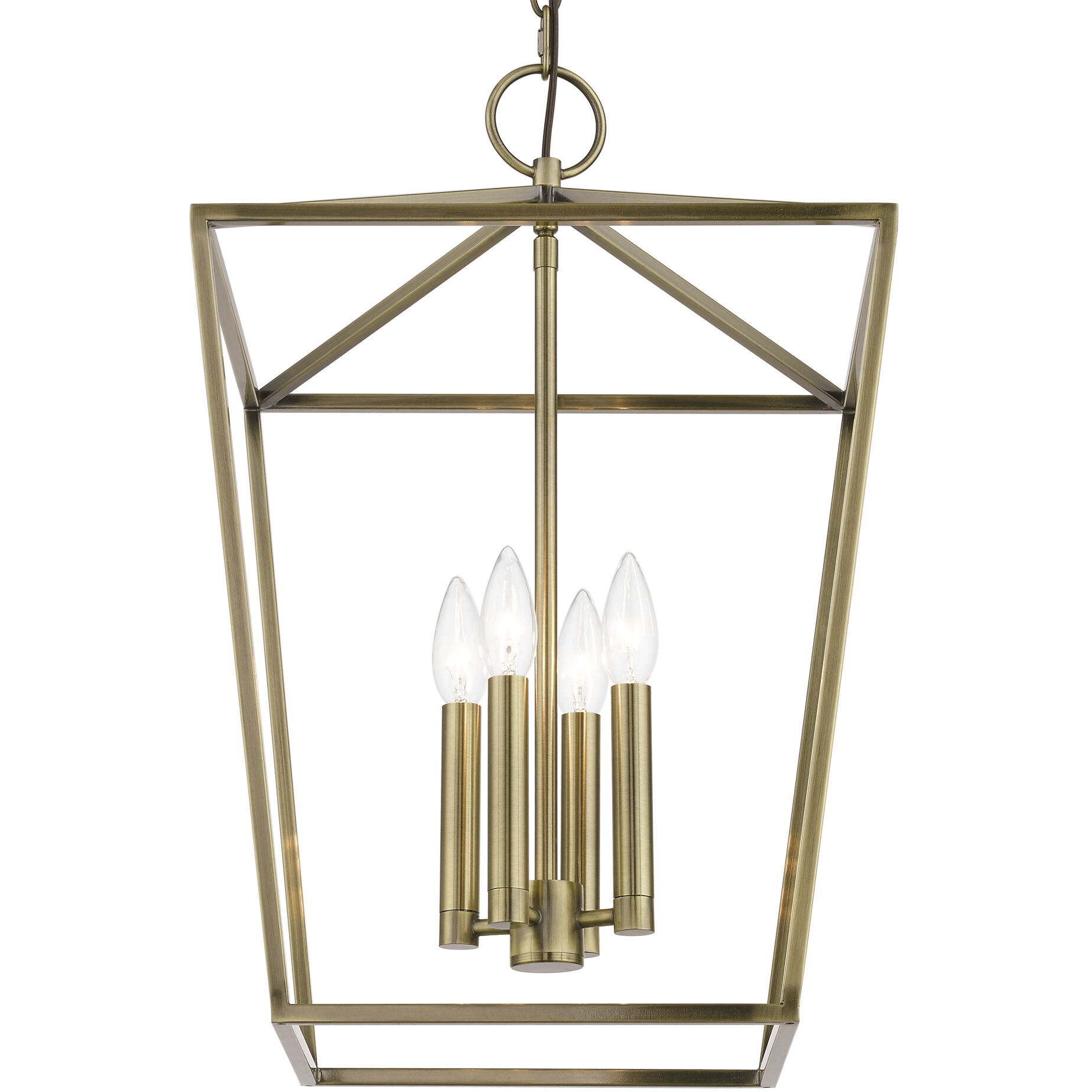 Devone 4 Light 15 inch Antique Brass Chandelier Ceiling Light