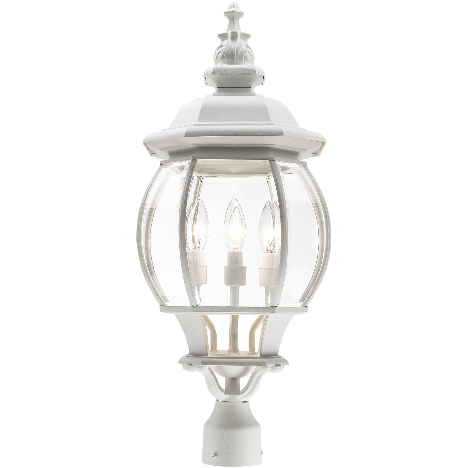 Frontenac 4 Light 27 inch Textured White Outdoor Post Top Lantern