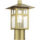 Crestlake 1 Light 11.75 inch Satin Gold Outdoor Post Top Lantern