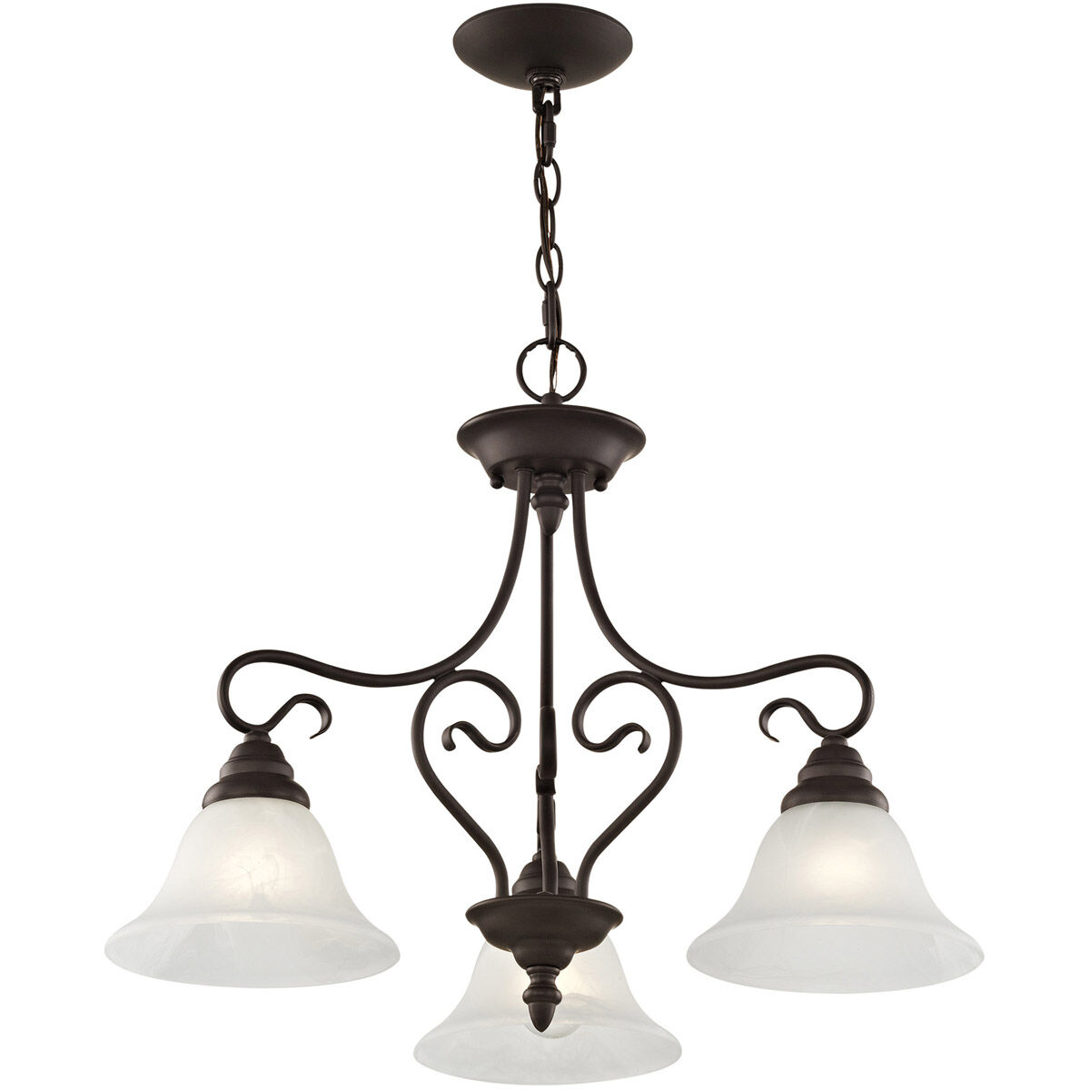 Coronado 3 Light 24 inch Bronze Convertible Dinette Chandelier/Ceiling Mount Ceiling Light