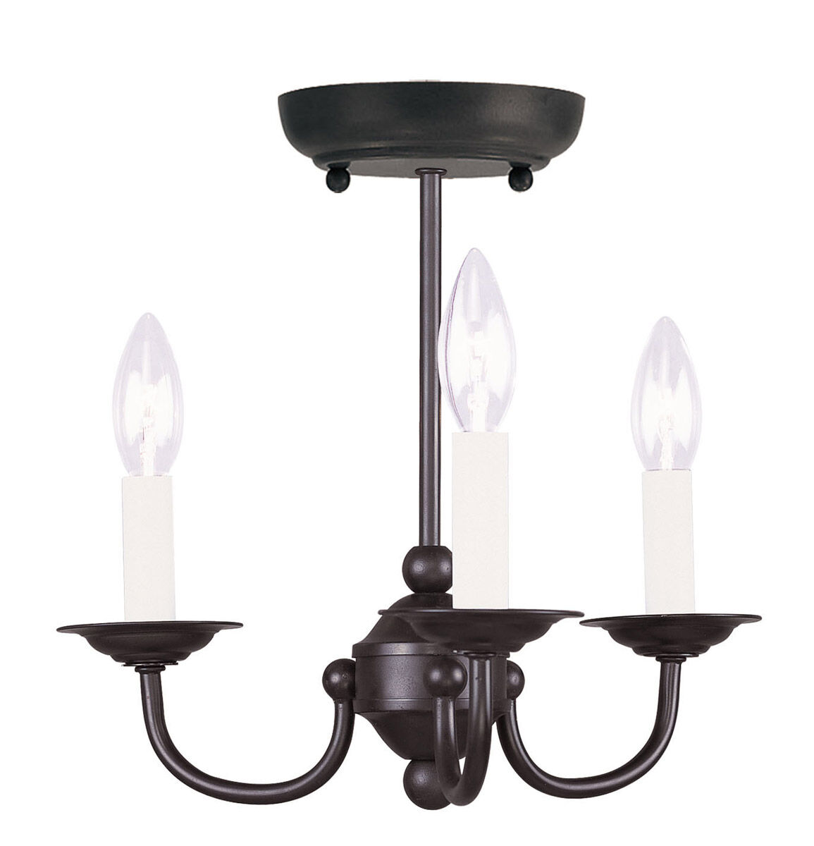 Home Basics 3 Light 14 inch Black Mini Chandelier Ceiling Light