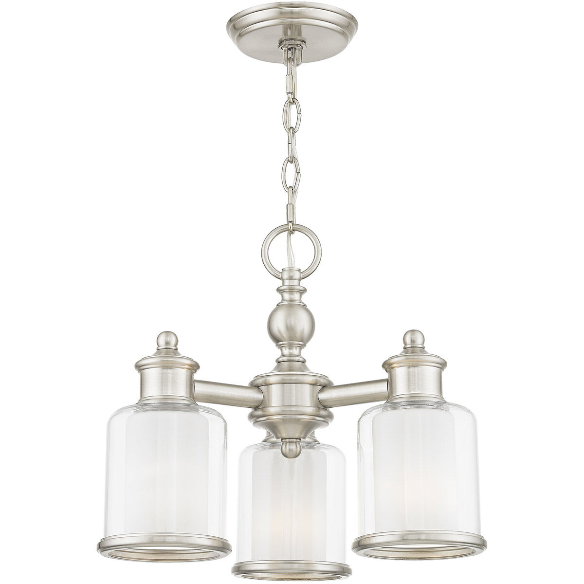 Middlebush 3 Light 16 inch Brushed Nickel Convertible Mini Chandelier/Ceiling Mount Ceiling Light