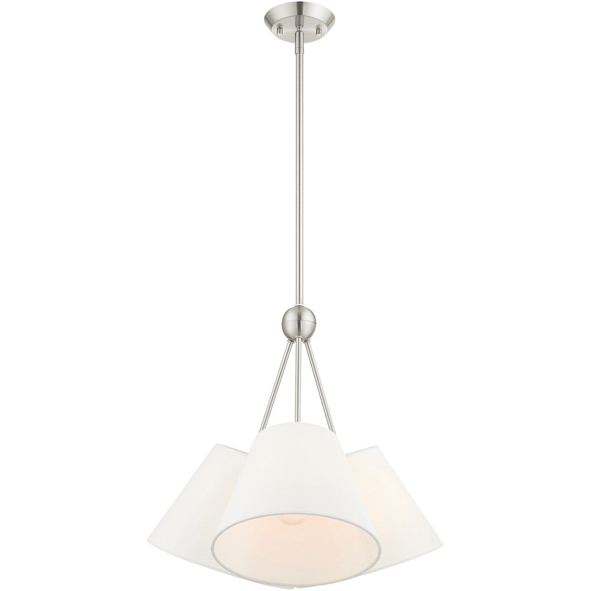 Prato 3 Light 21 inch Brushed Nickel Chandelier Ceiling Light