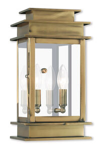 Princeton 2 Light 14 inch Antique Brass Outdoor Wall Lantern