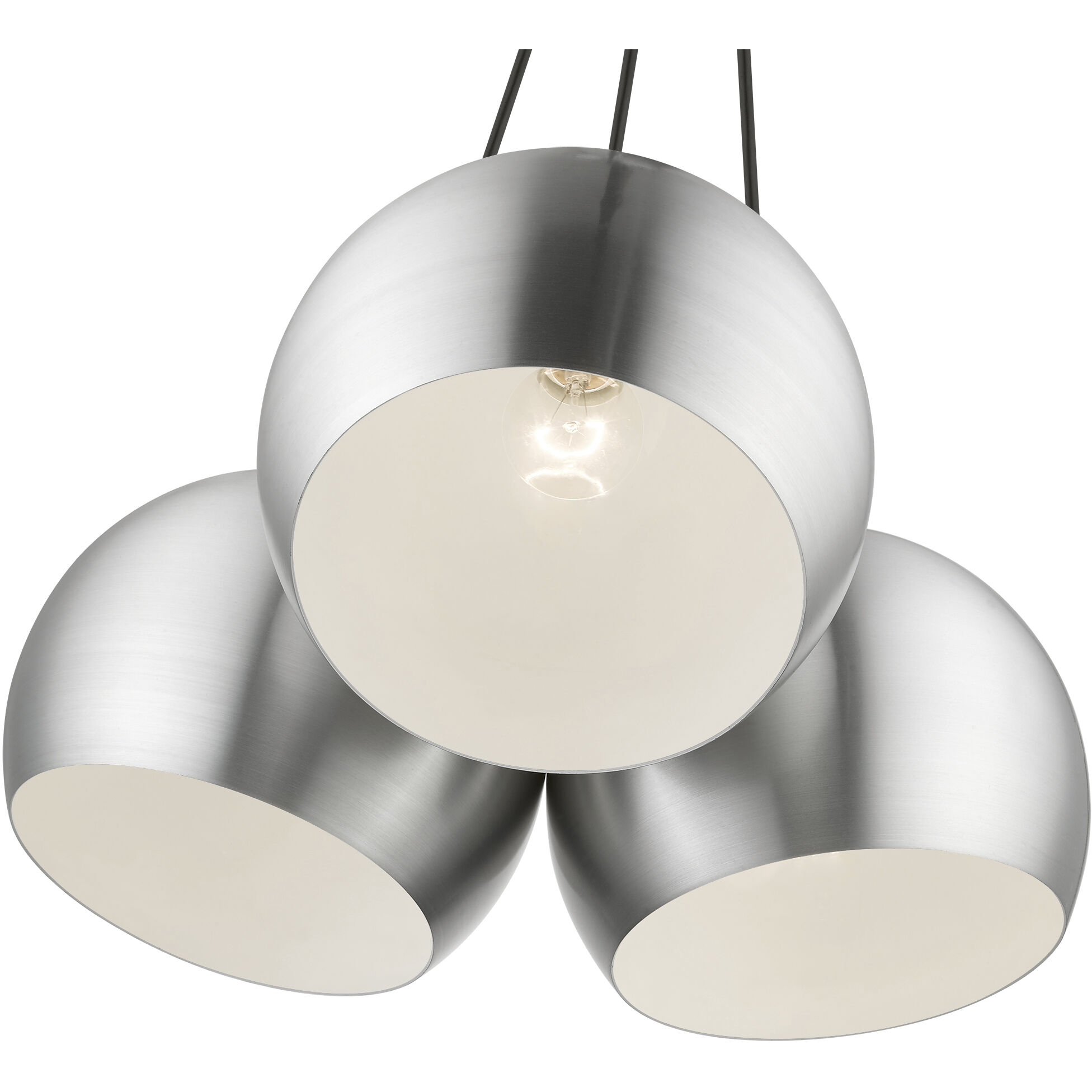 Piedmont 3 Light 22 inch Brushed Aluminum with Polished Chrome Accents Globe Pendant Ceiling Light