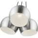 Piedmont 3 Light 22 inch Brushed Aluminum with Polished Chrome Accents Globe Pendant Ceiling Light