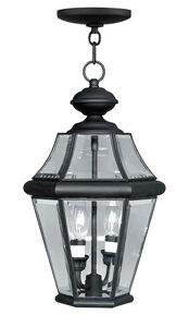 Georgetown 2 Light 10 inch Black Outdoor Pendant Lantern