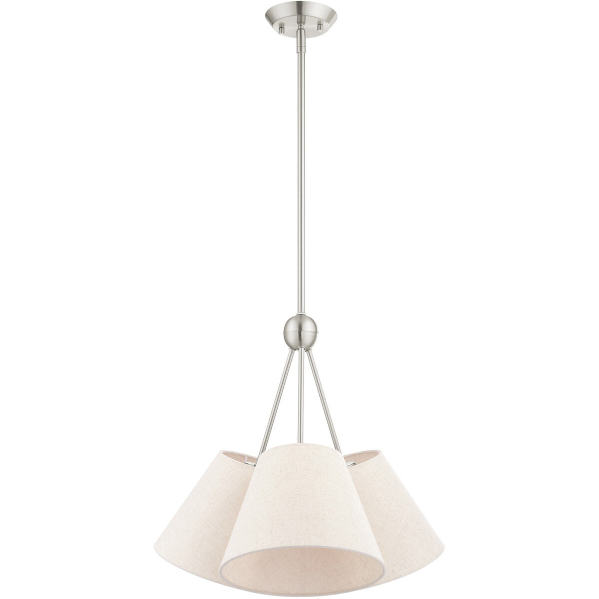 Prato 3 Light 21 inch Brushed Nickel Chandelier Ceiling Light