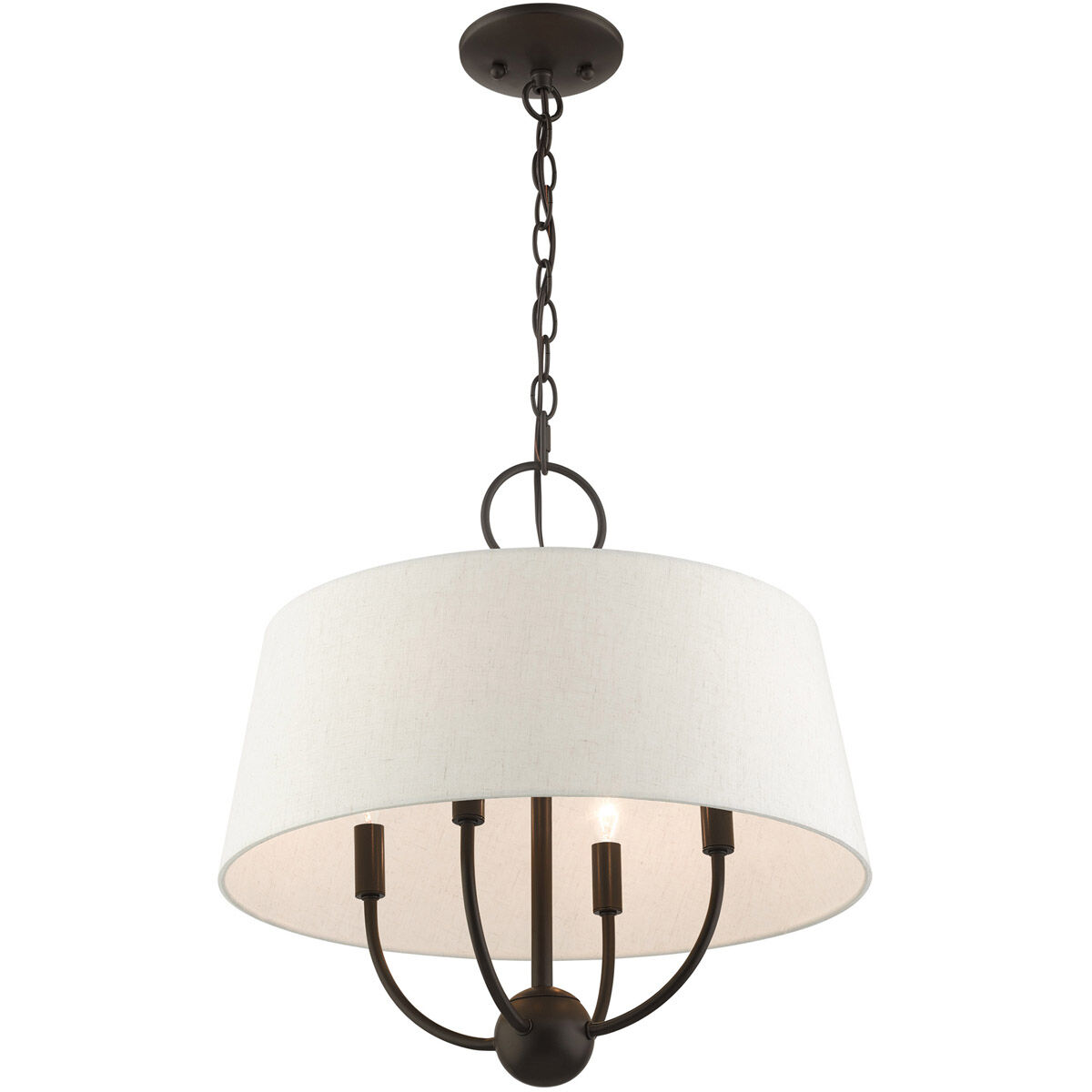 Cartwright 4 Light 18 inch English Bronze Pendant Chandelier Ceiling Light