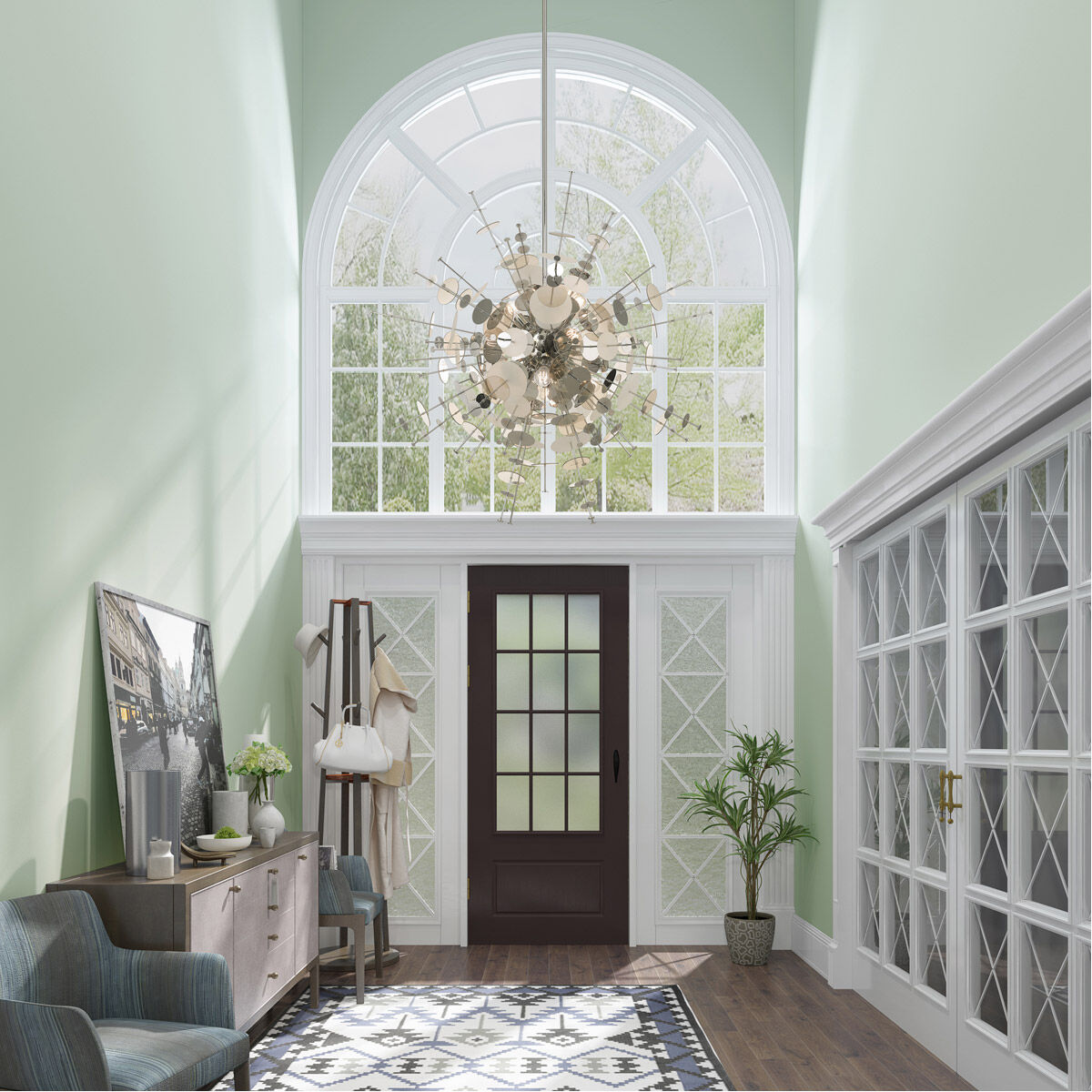 Circulo 12 Light 50 inch Polished Chrome Grand Foyer Pendant Chandelier Ceiling Light