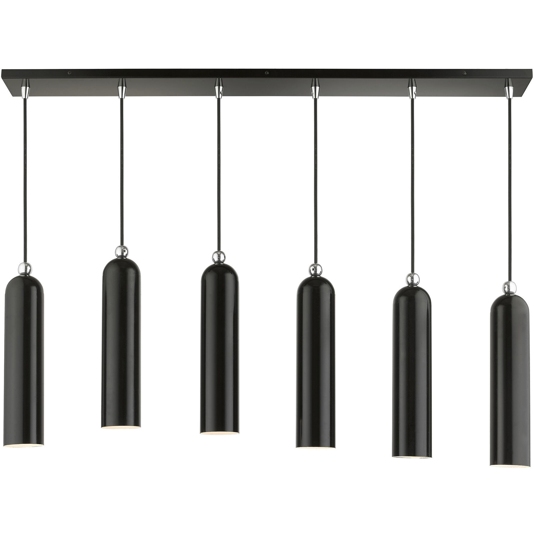 Ardmore 6 Light 44 inch Shiny Black Linear Pendant Ceiling Light