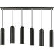 Ardmore 6 Light 44 inch Shiny Black Linear Pendant Ceiling Light