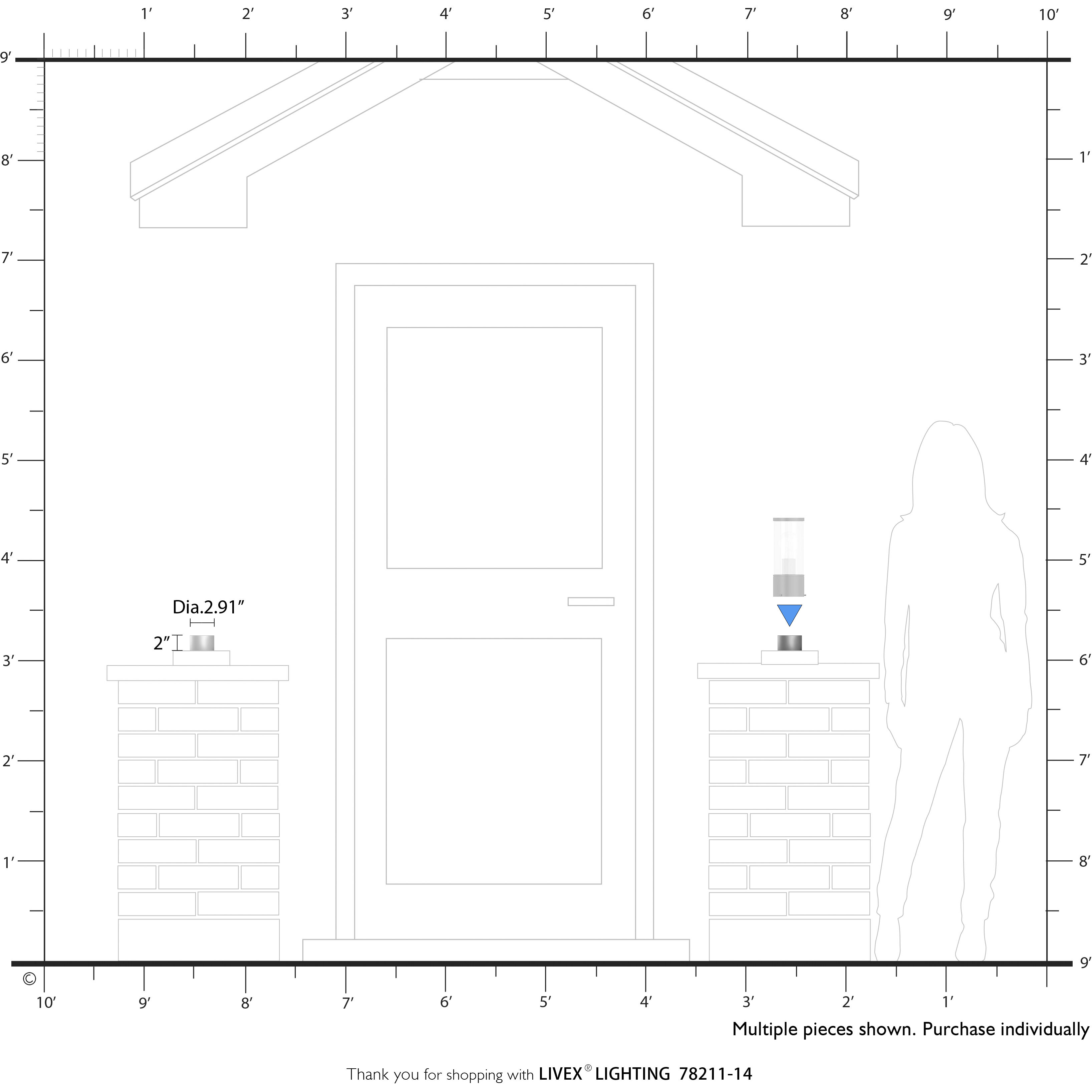 Allison 2 inch Textured Black Hidden Pier Mount Adapter