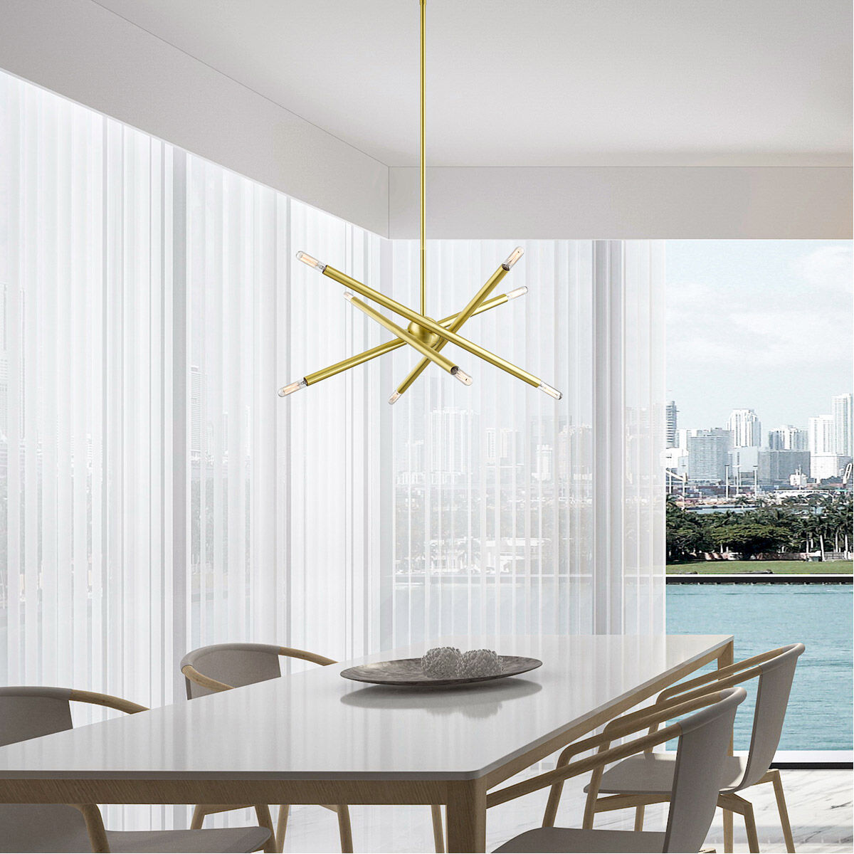 Soho 8 Light 19.5 inch Satin Brass Chandelier Ceiling Light