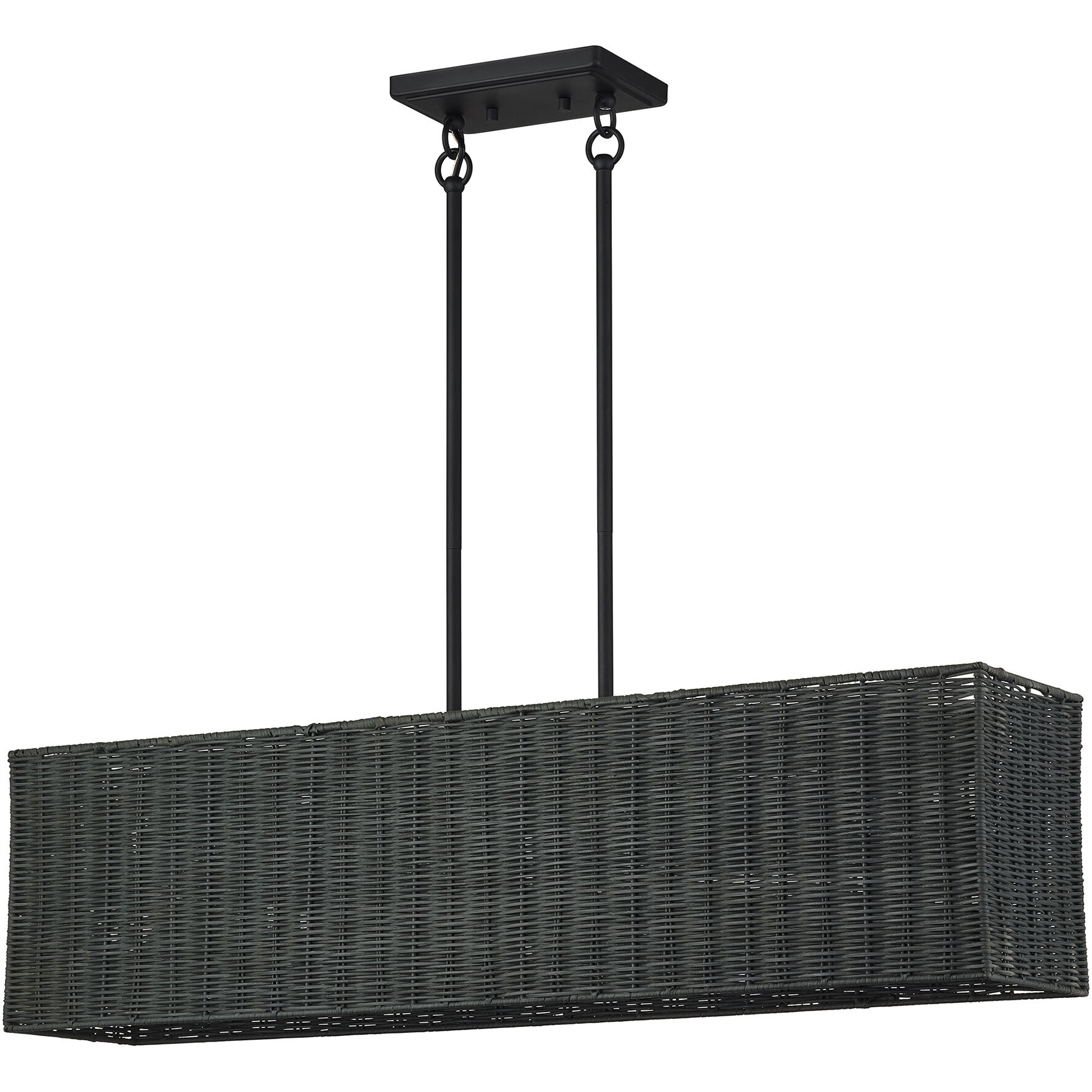 Weavington 4 Light 36 inch Black Linear Chandelier Ceiling Light, Large