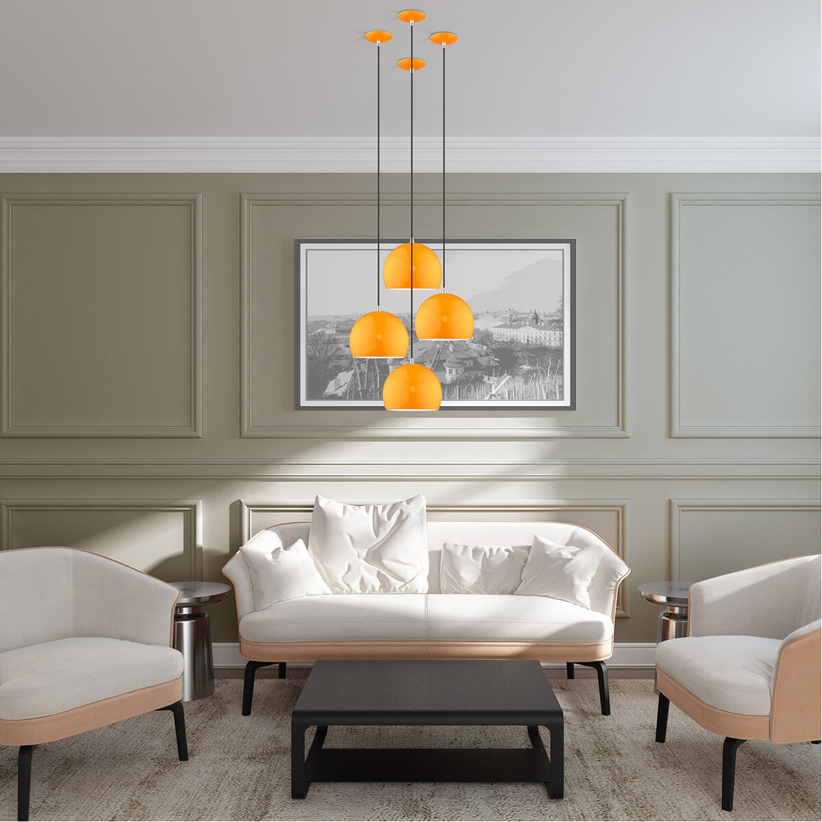 Allison 1 Light 10 inch Shiny Orange Mini Pendant Ceiling Light