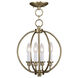 Milania 4 Light 13 inch Antique Brass Convertible Mini Chandelier/Ceiling Mount Ceiling Light