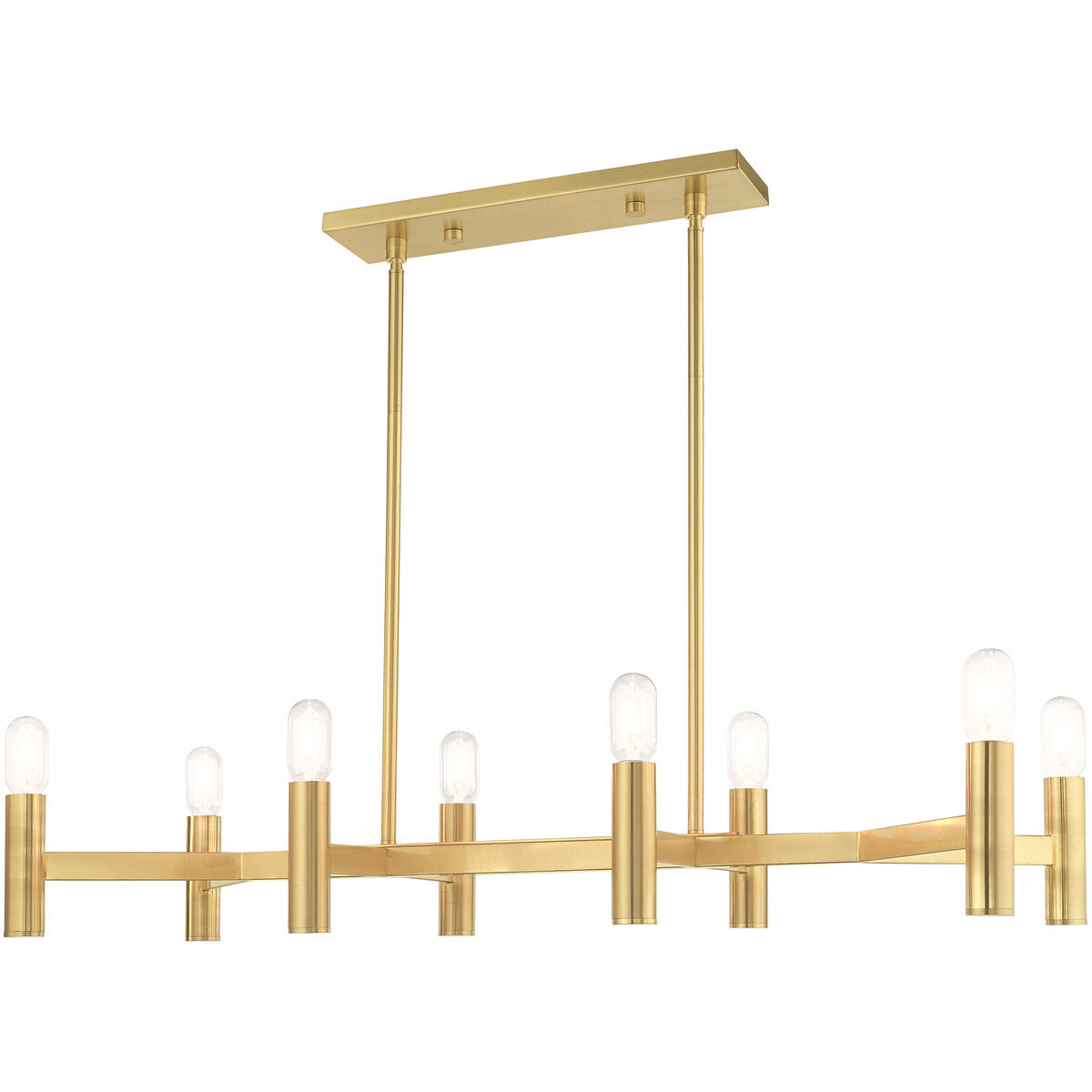 Copenhagen 8 Light 40 inch Satin Brass Linear Chandelier Ceiling Light