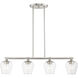 Willow 4 Light 36 inch Brushed Nickel Linear Chandelier Ceiling Light