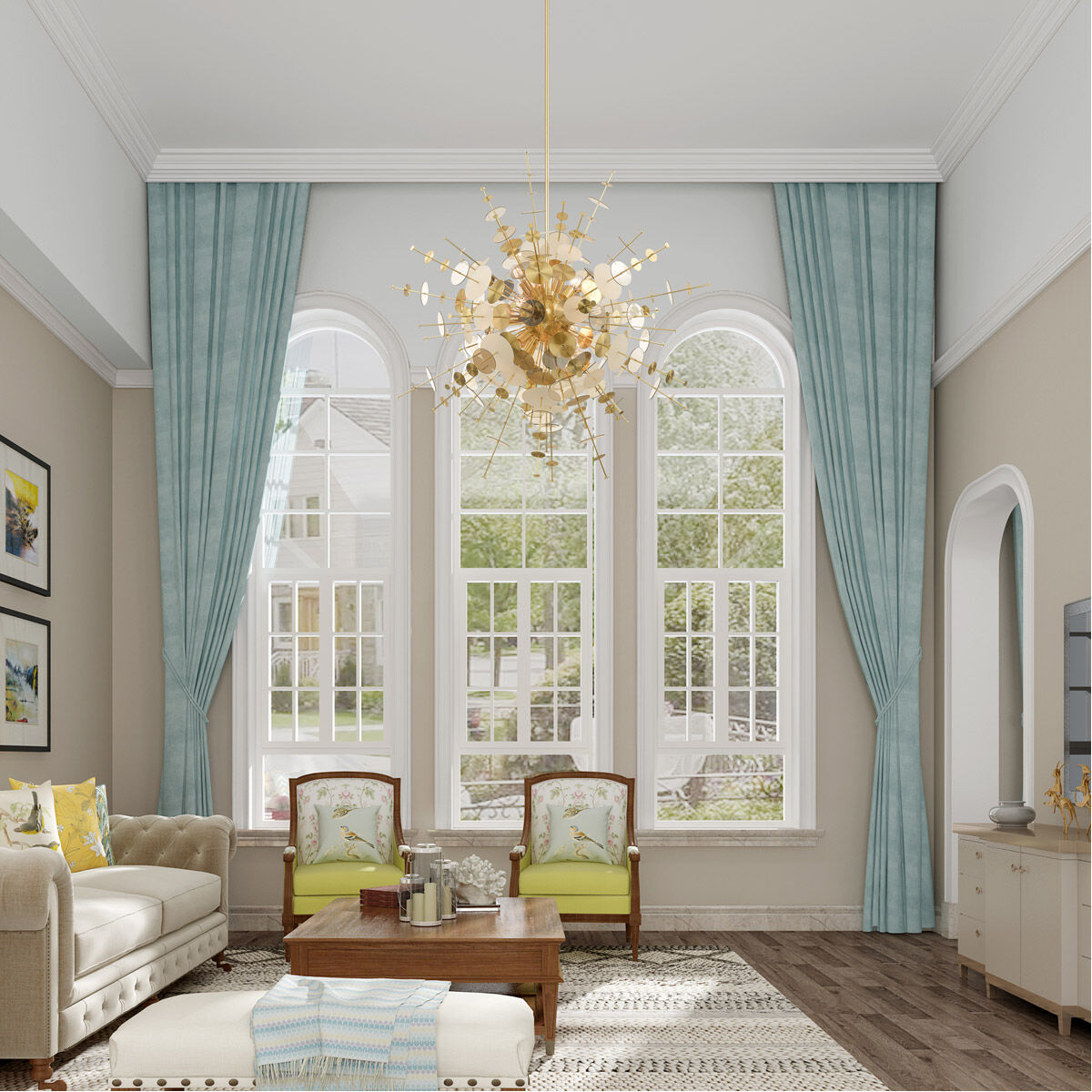 Circulo 12 Light 50 inch Satin Brass Grand Foyer Pendant Chandelier Ceiling Light