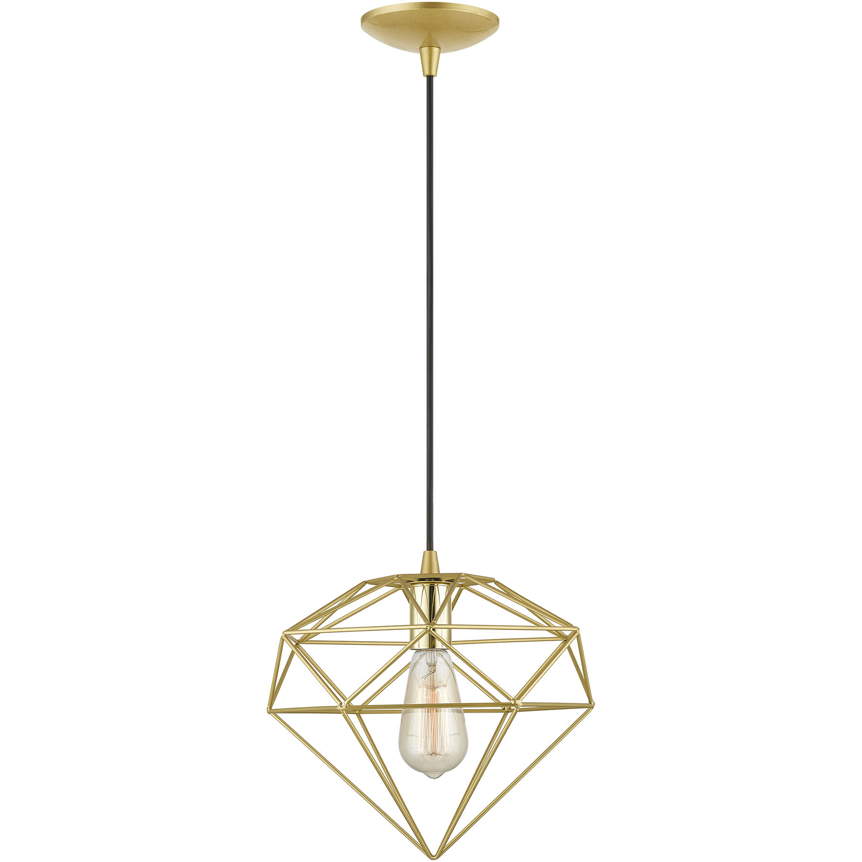 Knox 1 Light 11 inch Soft Gold with Polished Brass Accents Pendant Ceiling Light