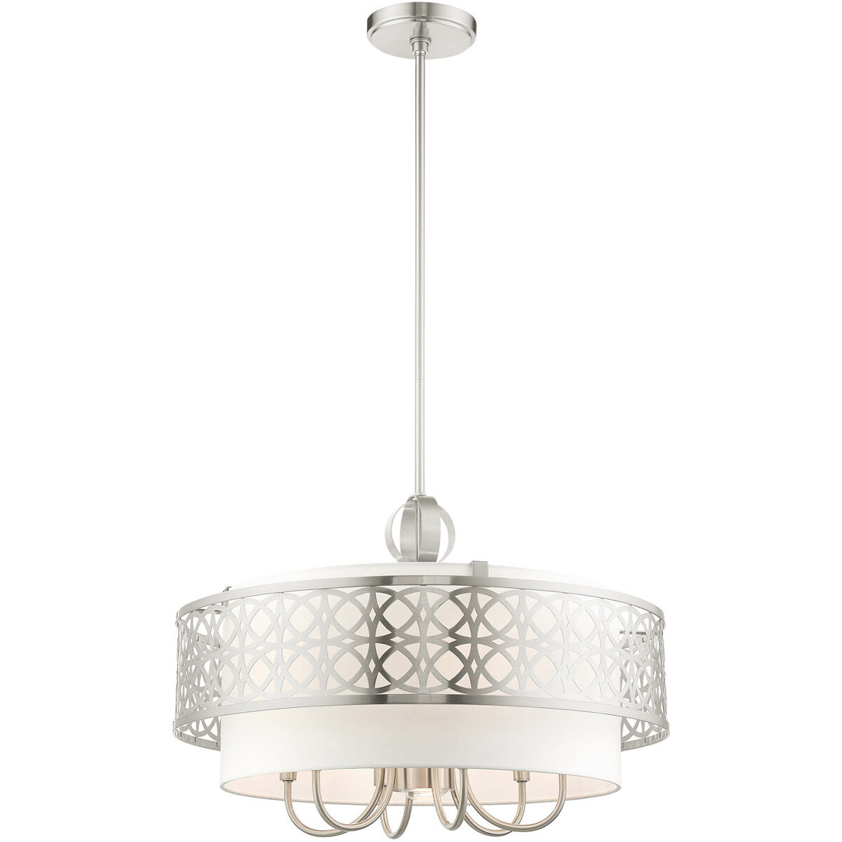 Calinda 7 Light 24.75 inch Brushed Nickel Pendant Chandelier Ceiling Light