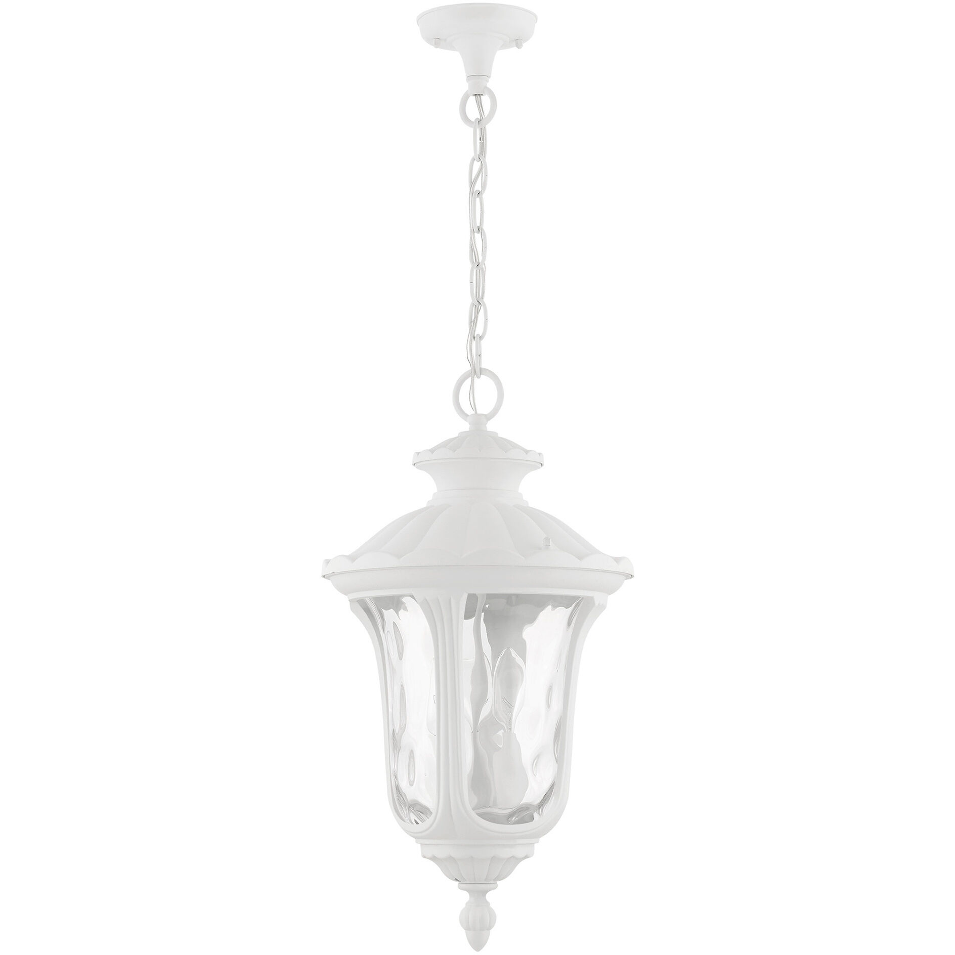 Oxford 3 Light 11 inch Textured White Outdoor Pendant Lantern