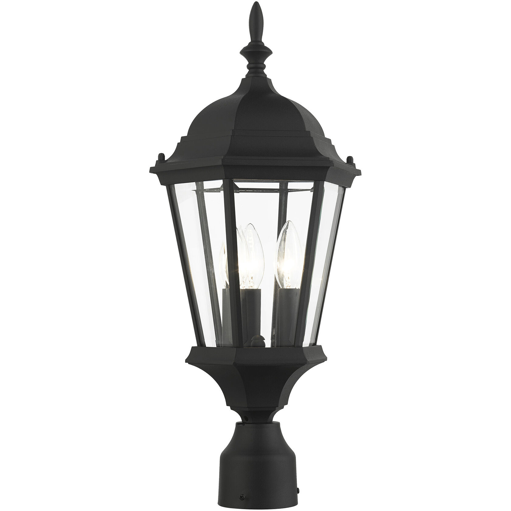 Hamilton 3 Light 21 inch Textured Black Outdoor Post Top Lantern