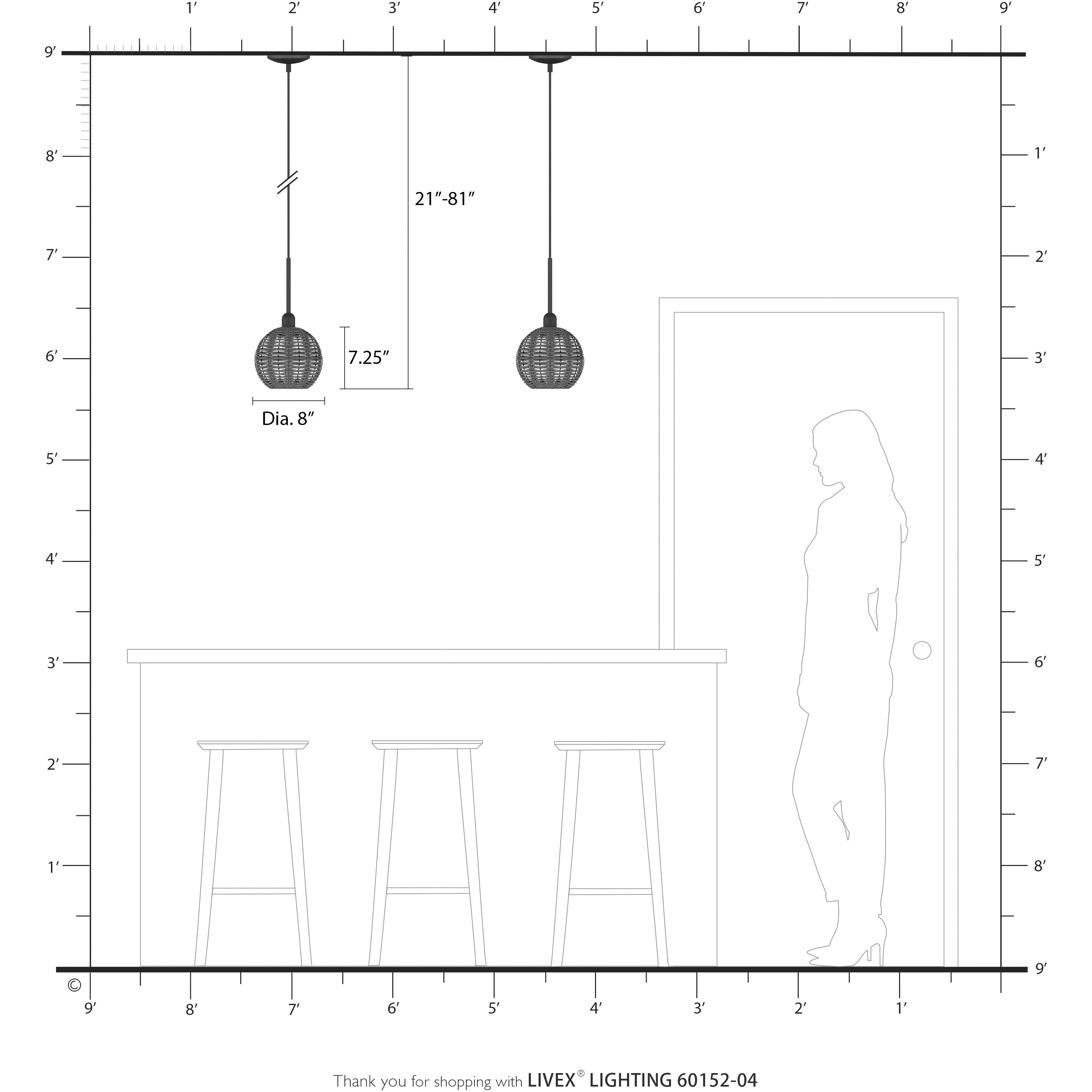 Deluna 1 Light 8 inch Black Pendant Ceiling Light, Mini Globe