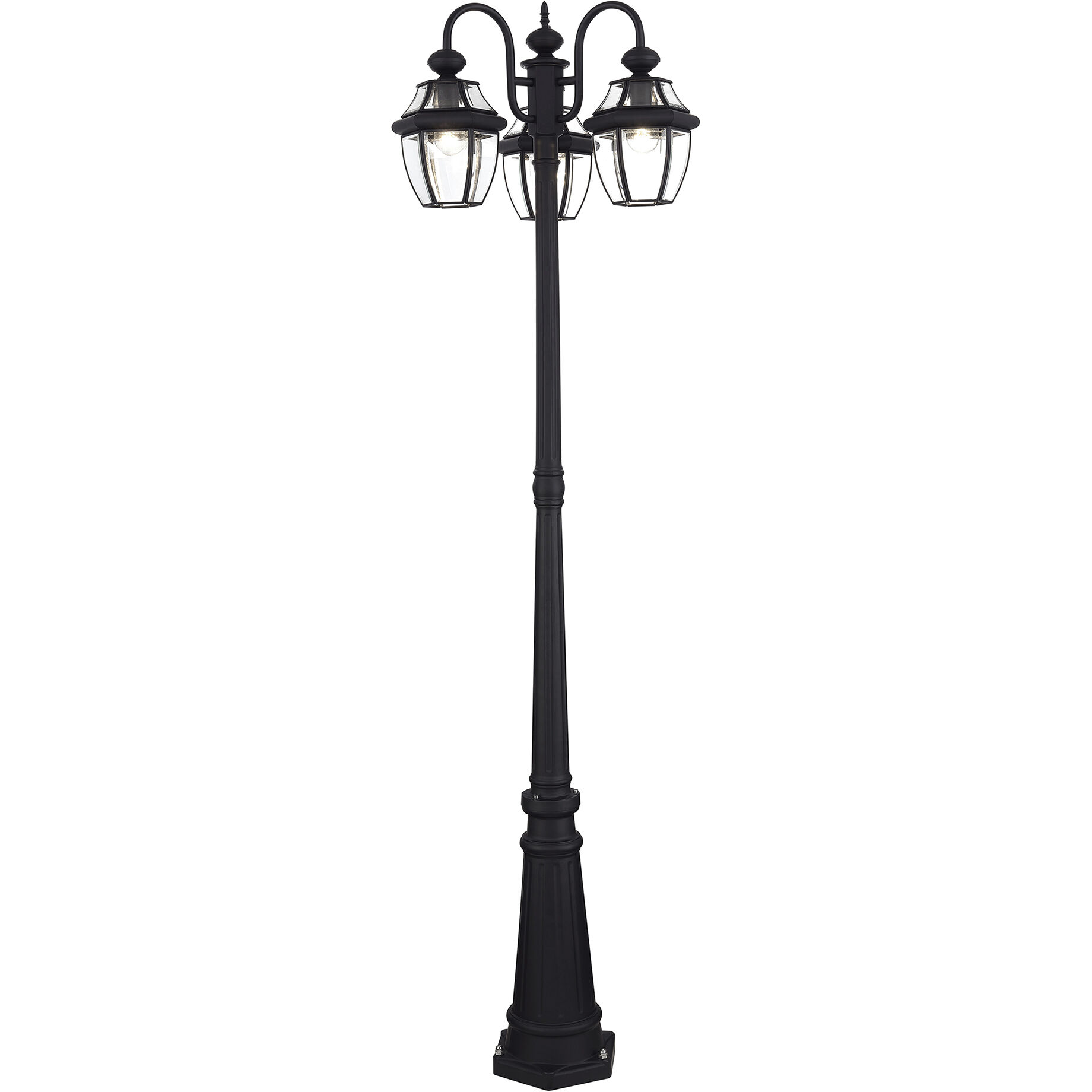 Monterey 3 Light 80.13 inch Black Outdoor 3 Head Post Light