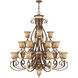Villa Verona 23 Light 50 inch Verona Bronze with Aged Gold Leaf Accents Chandelier Ceiling Light