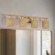 Weavington 4 Light 35.5 inch Antique Gold Leaf Vanity Wall Sconce Wall Light
