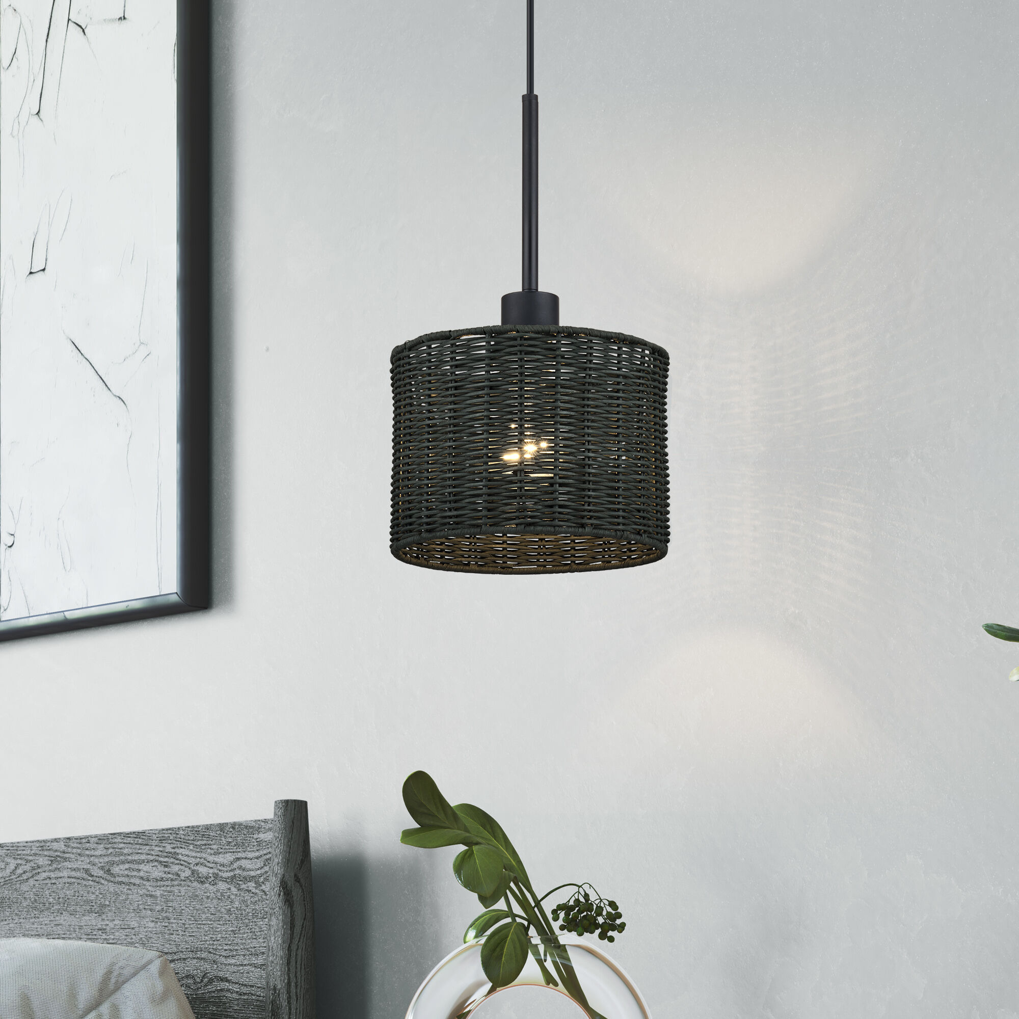 Weavington 1 Light 8.5 inch Black Mini Pendant Ceiling Light