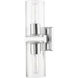 Clarion 2 Light 5 inch Polished Chrome Vanity Sconce Wall Light