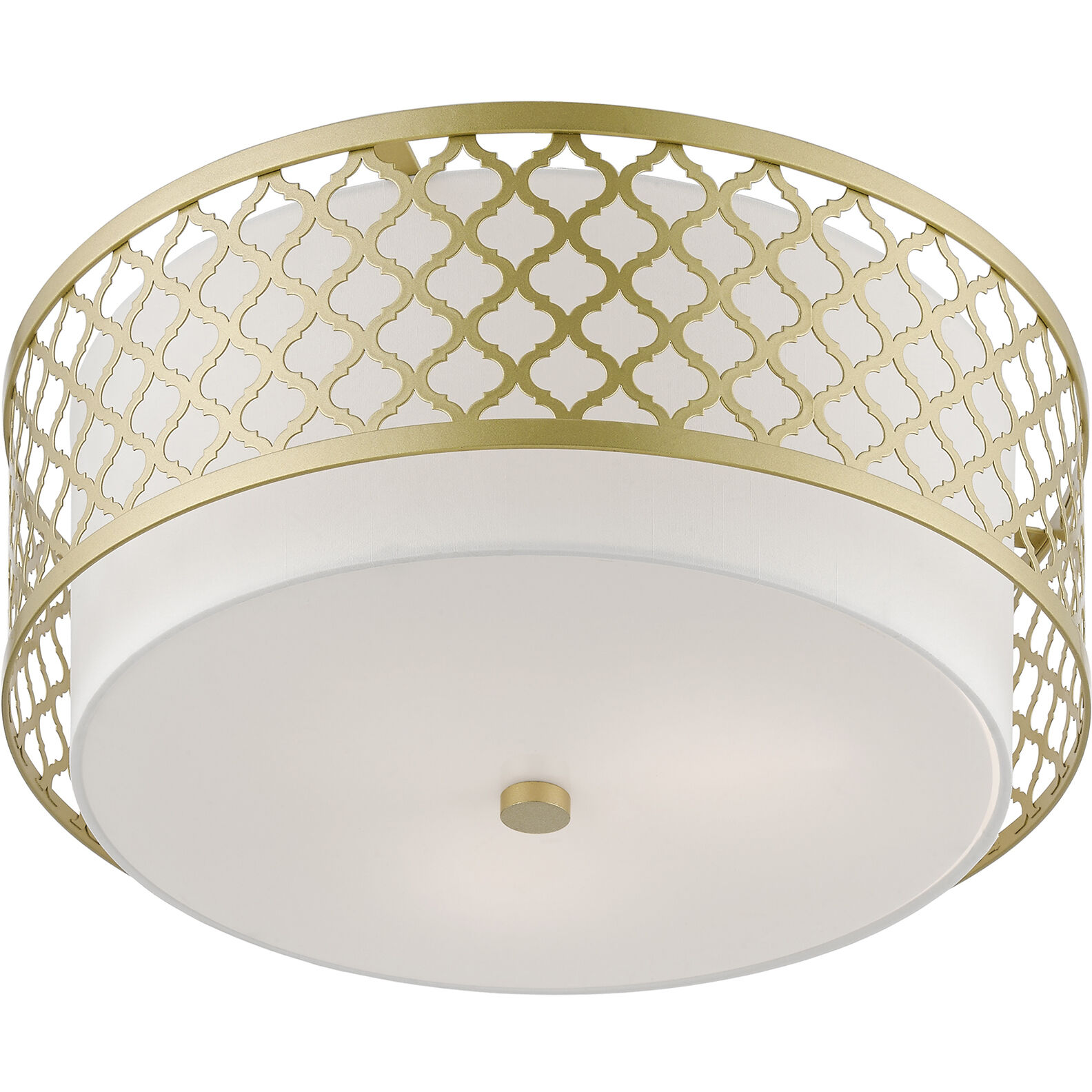 Arabesque 3 Light 18 inch Soft Gold Semi-Flush Ceiling Light, Large