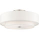 Meridian 6 Light 30 inch Brushed Nickel Semi Flush Ceiling Light 