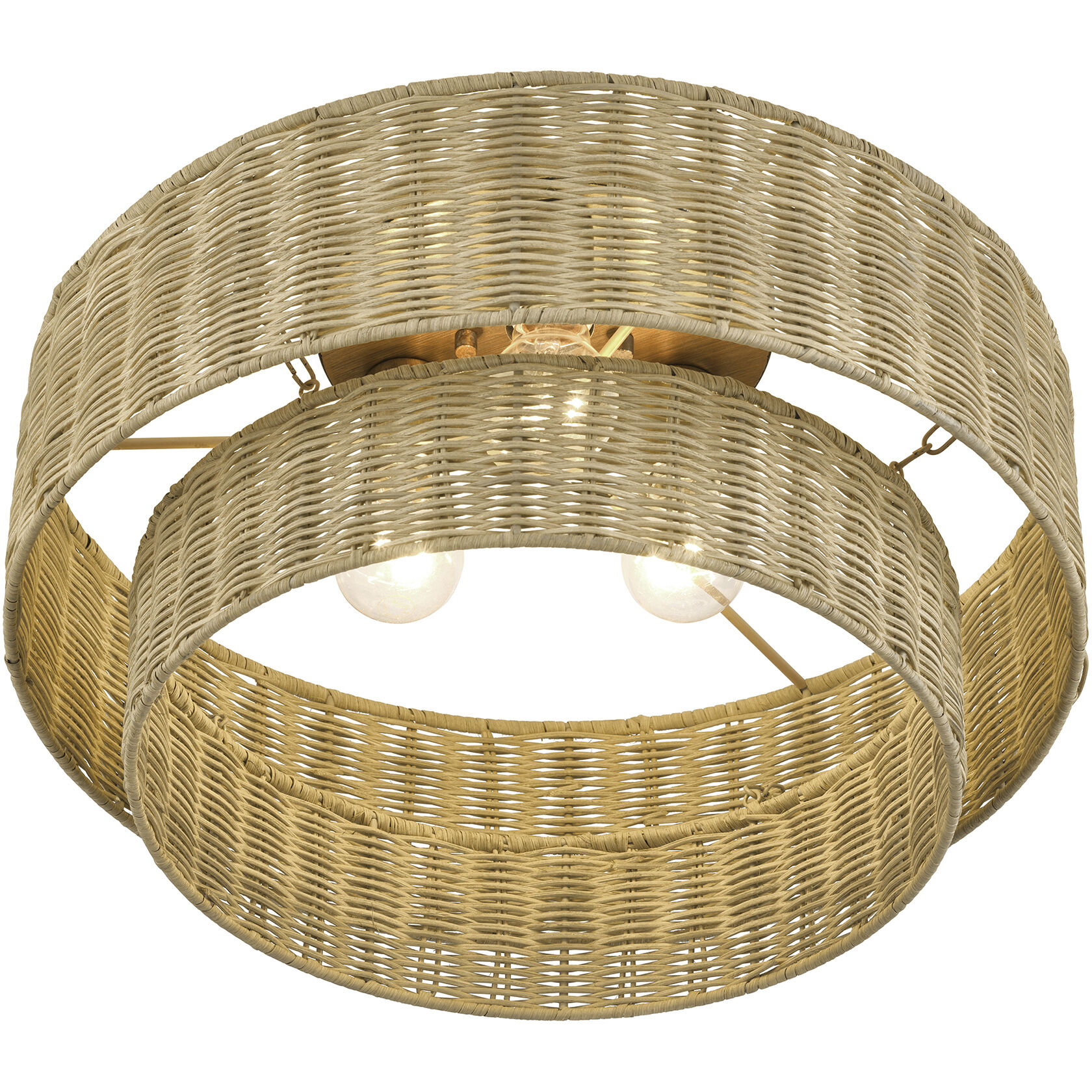 Weavington 3 Light 18 inch Antique Gold Leaf Semi Flush Mount Ceiling Light, Large