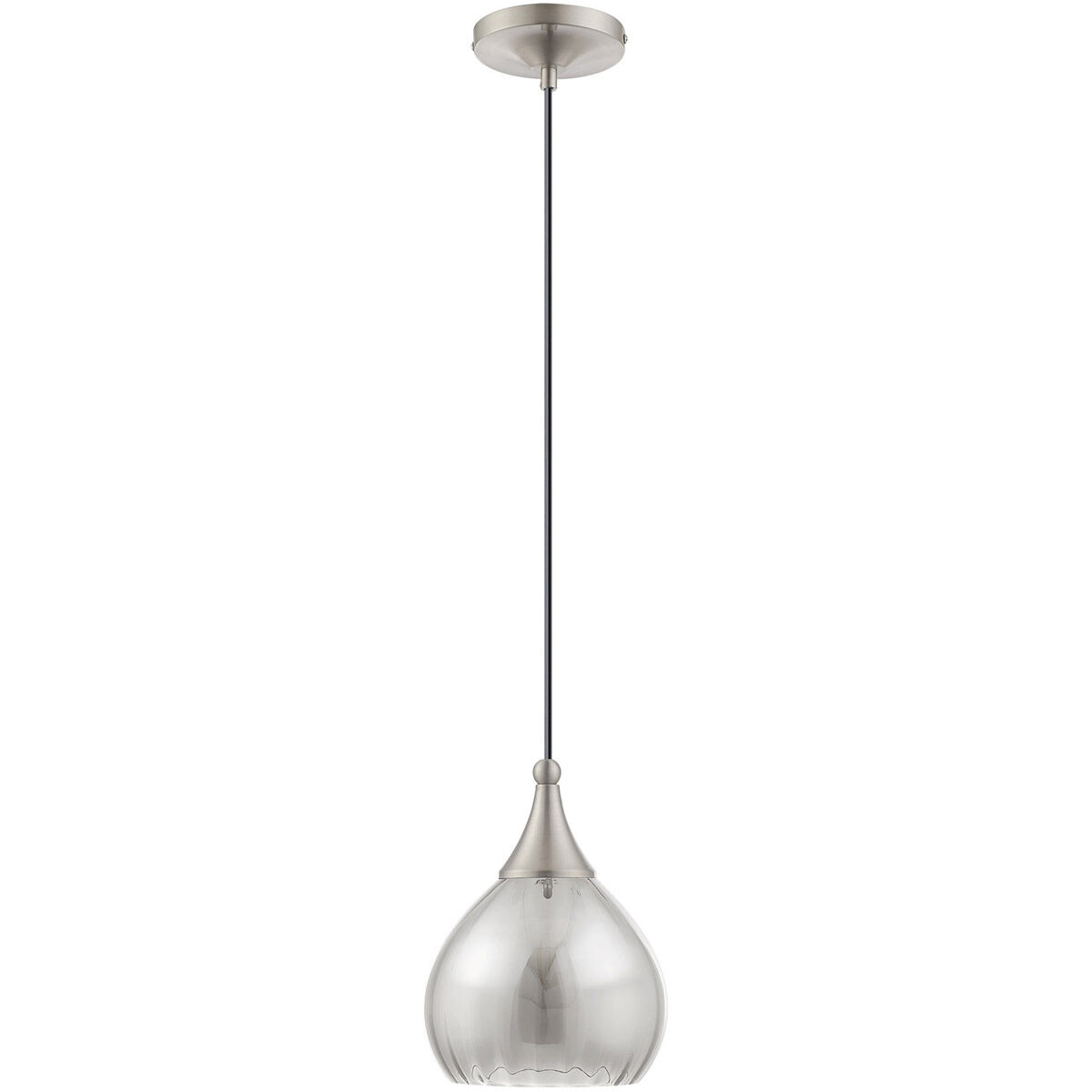 Art Glass 1 Light 7 inch Brushed Nickel Mini Pendant Ceiling Light