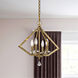 Diamond 4 Light 18 inch Antique Brass Chandelier Ceiling Light