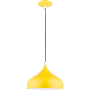 Amador 1 Light 12 inch Shiny Yellow with Polished Chrome Accents Pendant Ceiling Light