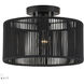 Acordia 1 Light 12 inch Black Semi Flush Mount Ceiling Light, Medium