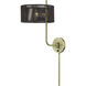 Acordia 17 inch 40 watt Antique Brass Swing Arm Wall Lamp Wall Light