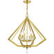 Diamond 6 Light 25 inch Polished Brass Chandelier Ceiling Light